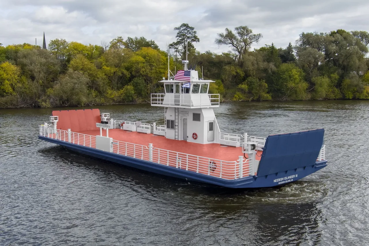 Neebish Islander III ferry on the water